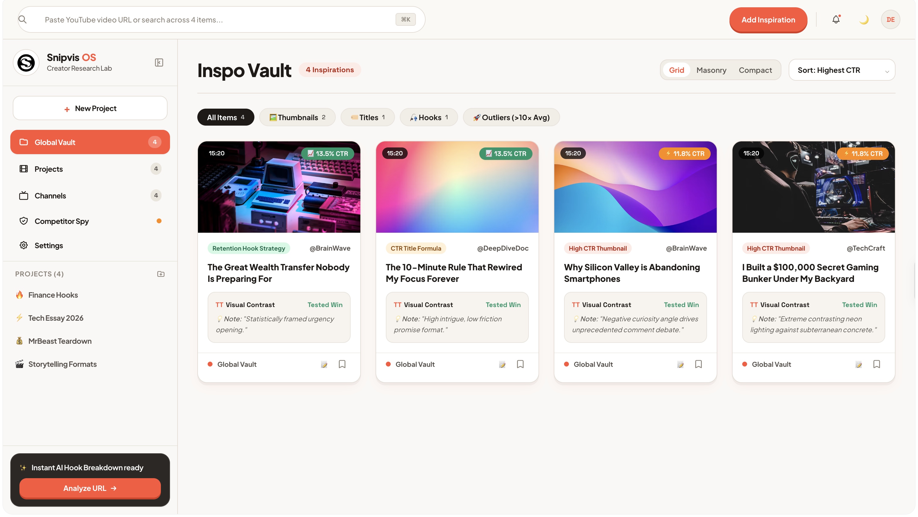 Snipvis OS — Creator Research Lab